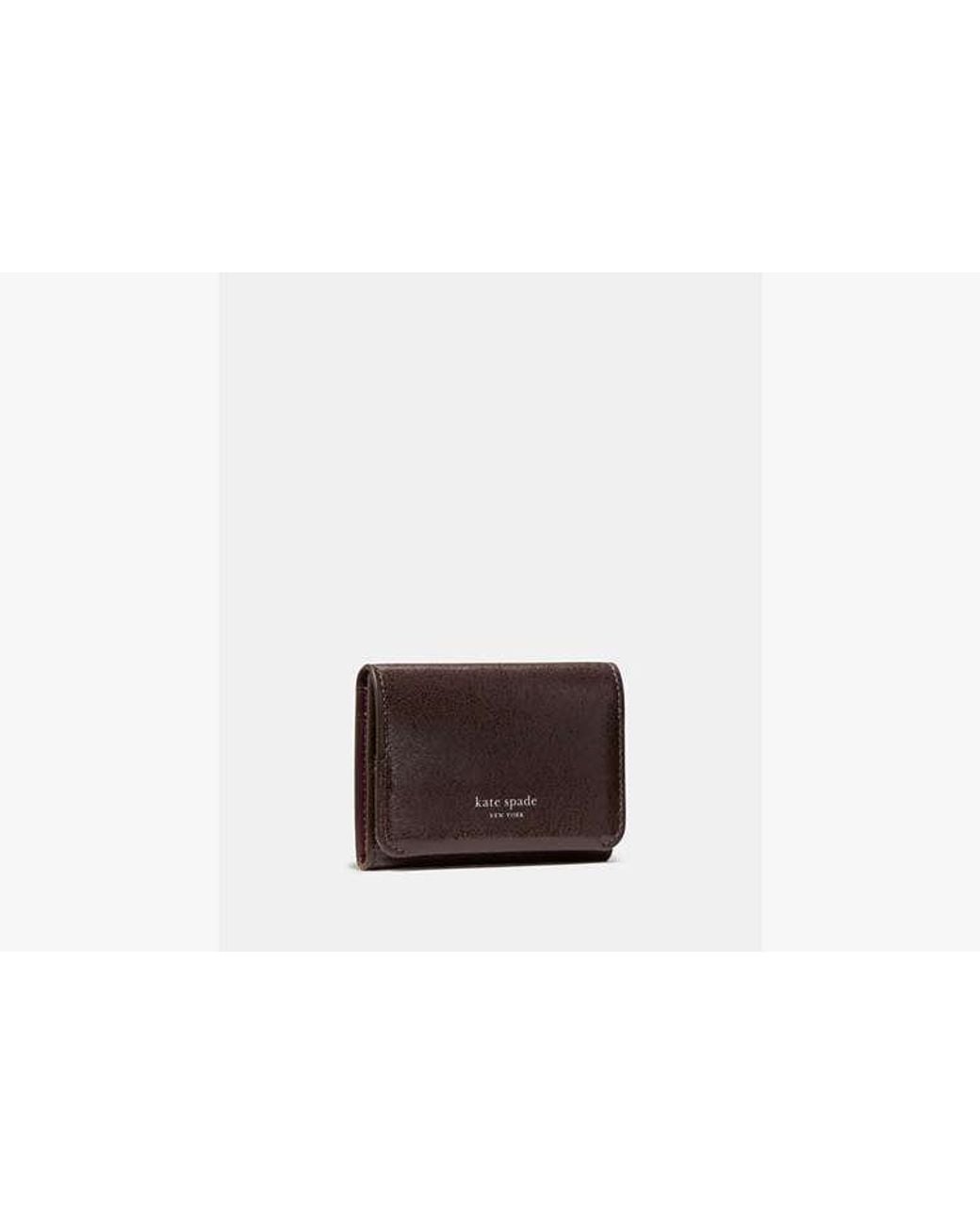 Kate Spade Brown Halo Glazed Card Case Trifold Wallet