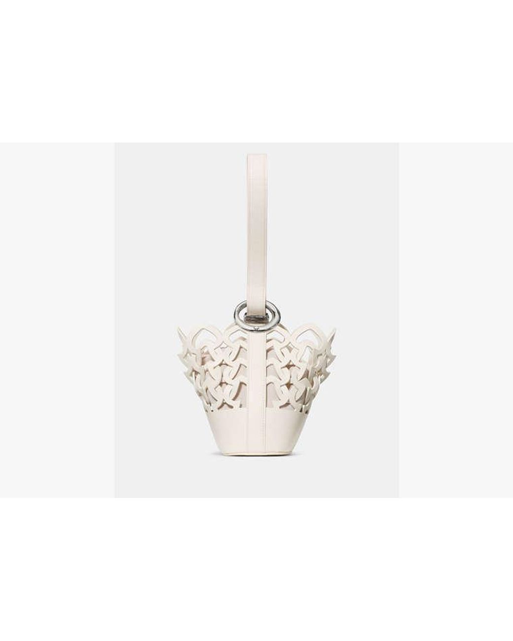 Kate Spade White Halo Woven Mini Bucket Bag