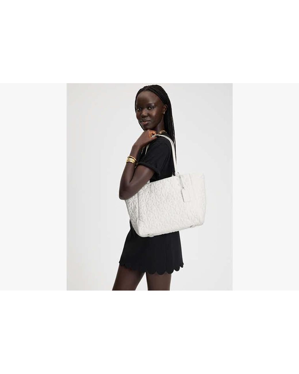 Kate Spade White Kate Spade Tilly Quilted Medium Tote Bag
