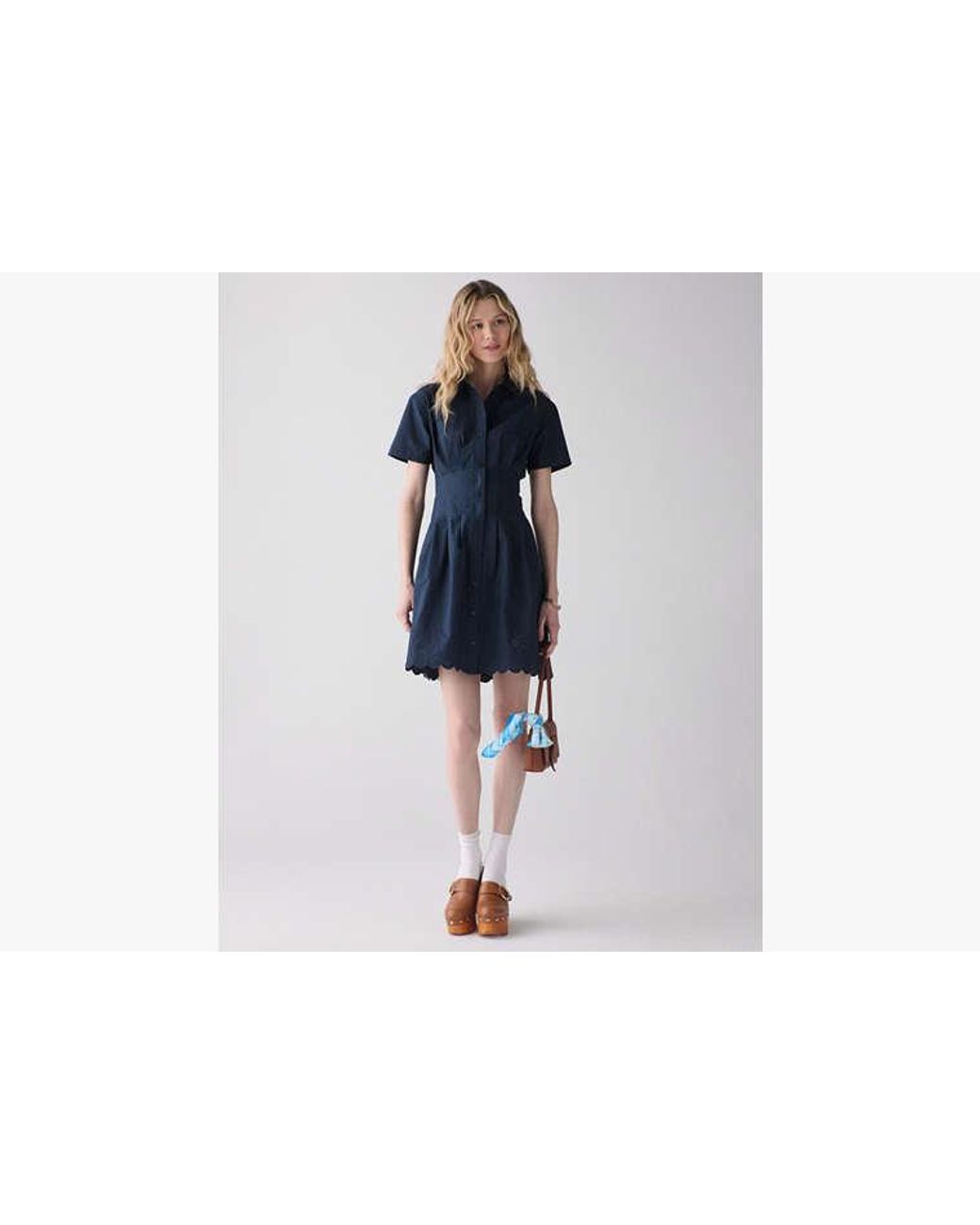 Kate Spade Blue Kate Spade Broderie Anglaise Mini Shirtdress