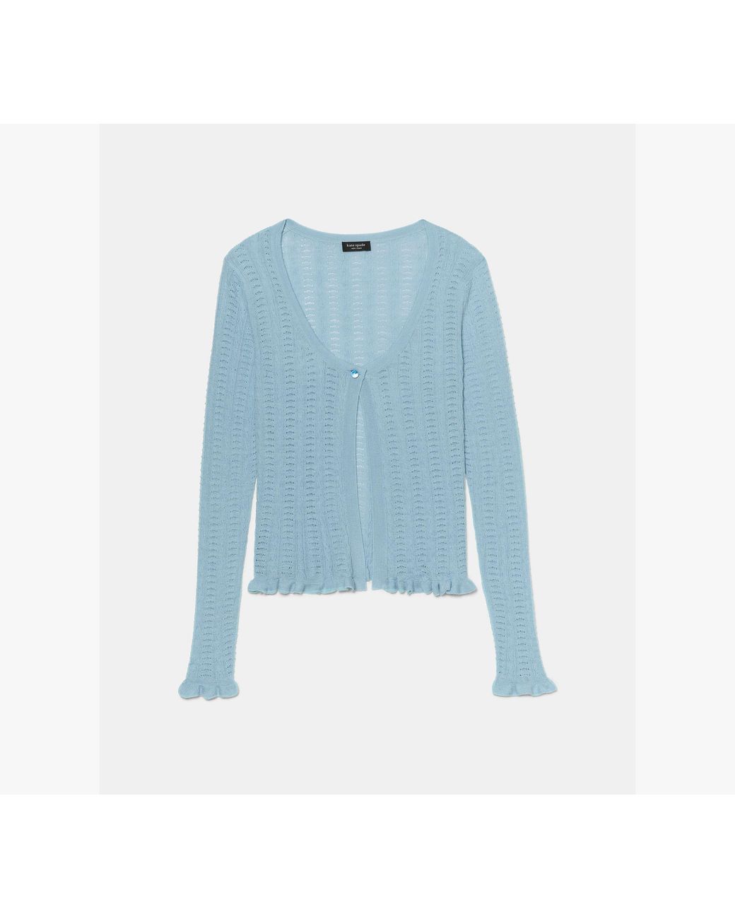 Kate Spade Blue Kate Spade Pointelle Lace Knit Cardigan Top