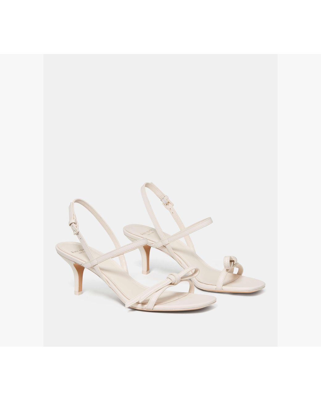 Kate Spade White Kate Spade Loop Kitten Heel Sandals
