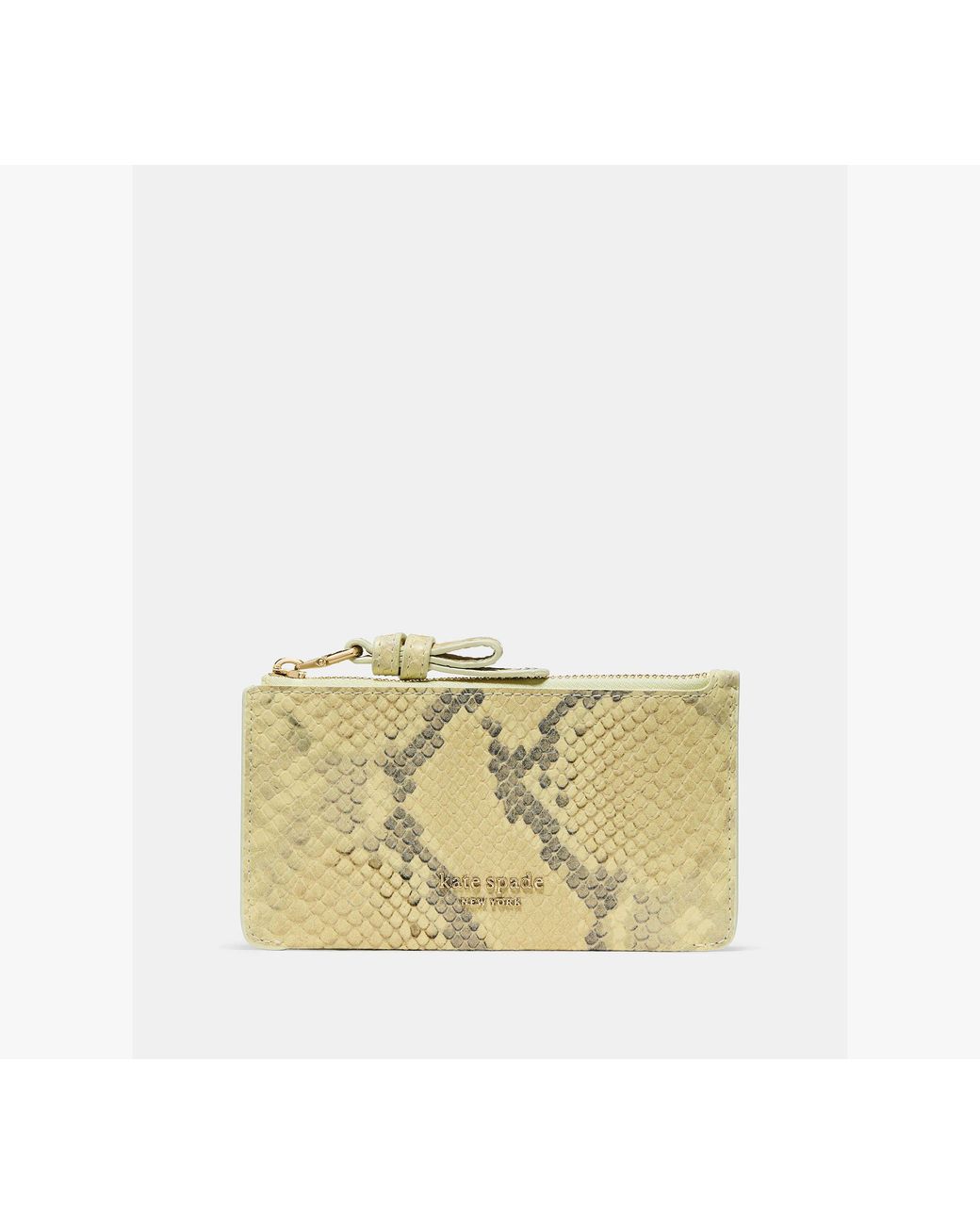 Kate Spade Metallic Loop Snake Embossed Zip Card Case