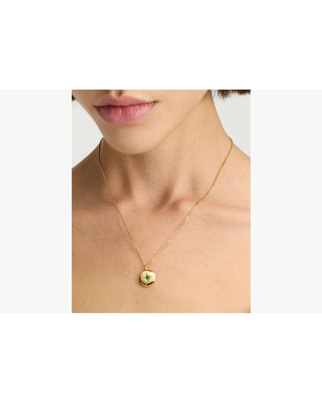 Kate Spade Metallic The Color Spark Collection Green Joy Medallion Necklace