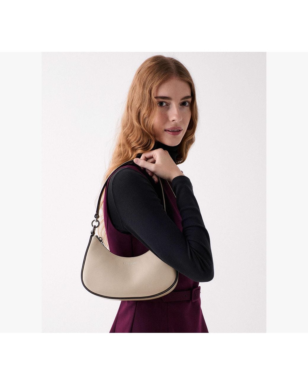 Kate Spade Sam Icon Smooth Leather Shoulder Bag in Natural | Lyst