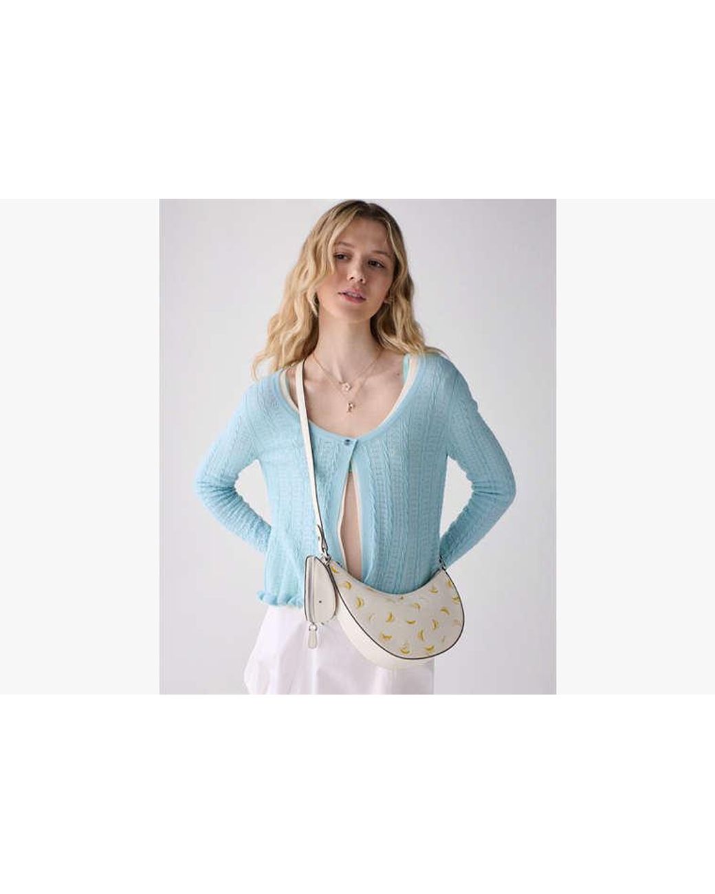 Kate Spade White Duo Banana Crossbody Bag