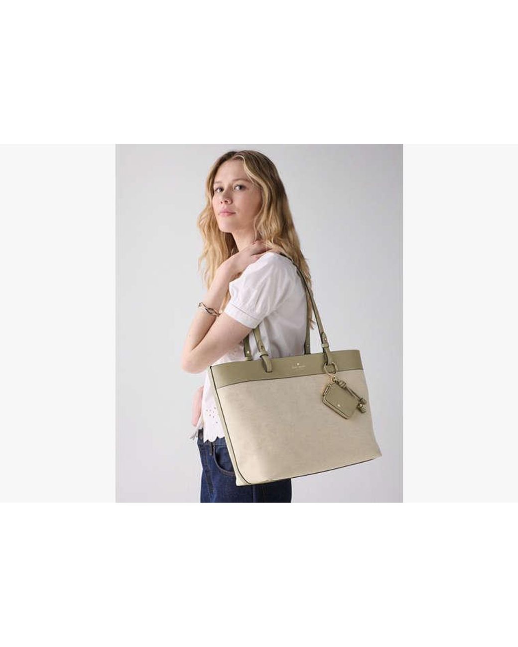 Kate Spade Natural Kate Spade Tessa Tote Bag With Charm