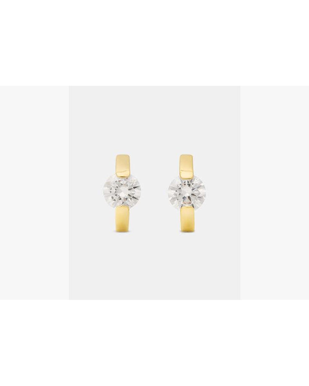 Kate Spade White Kate Spade You'Re A Gem Huggies Earring