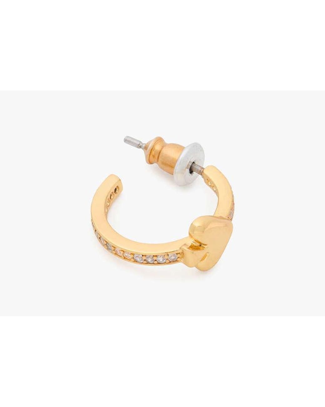 Kate Spade Metallic Kate Spade Everyday Spade Stone Pave Huggies Earring
