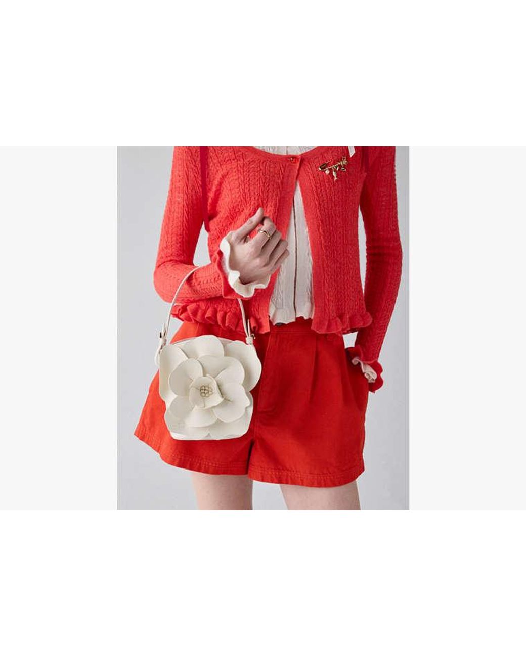 Kate Spade White Kate Spade Flora Bucket Bag