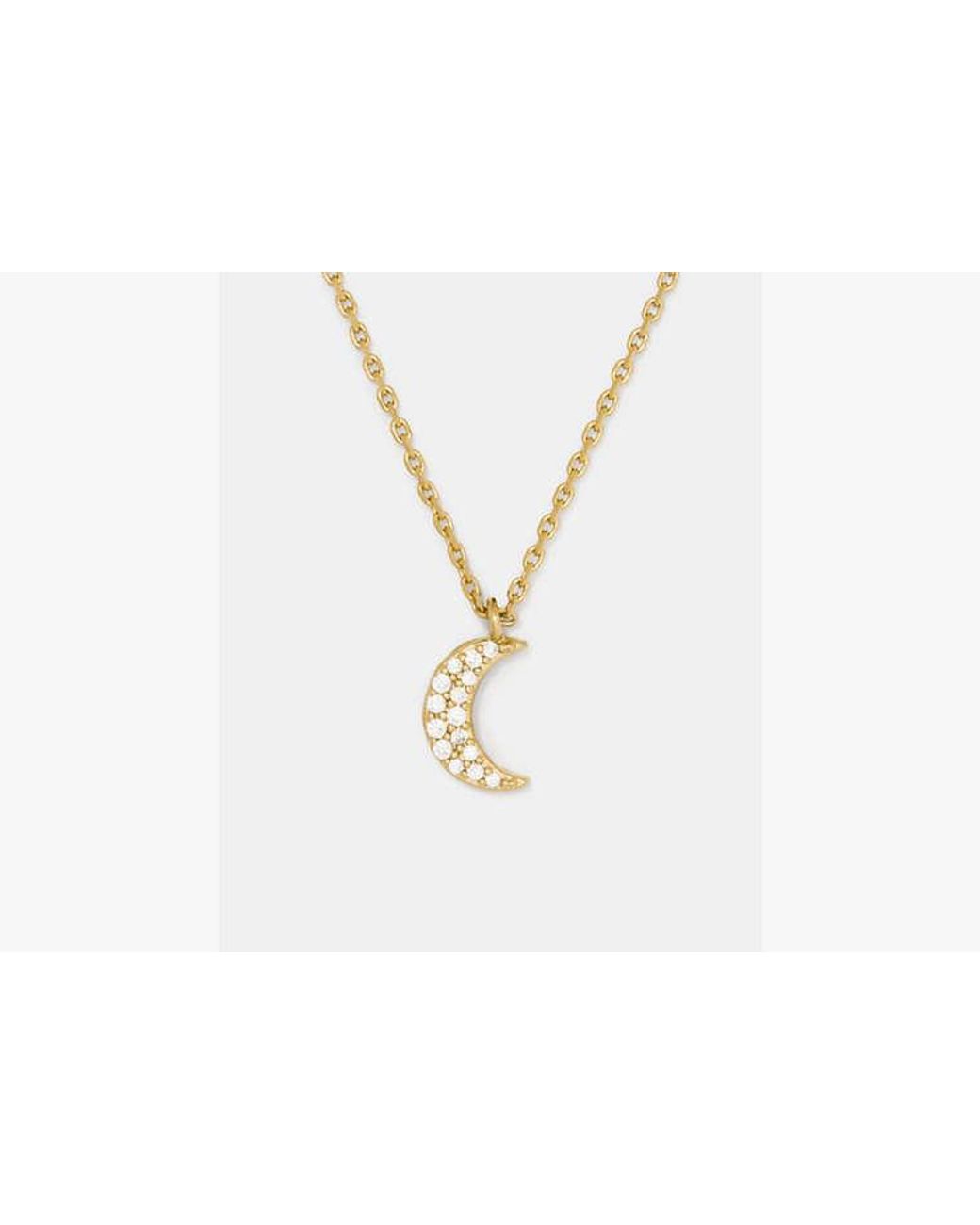 Kate Spade White Kate Spade You'Re A Gem Pave Moon Pendant