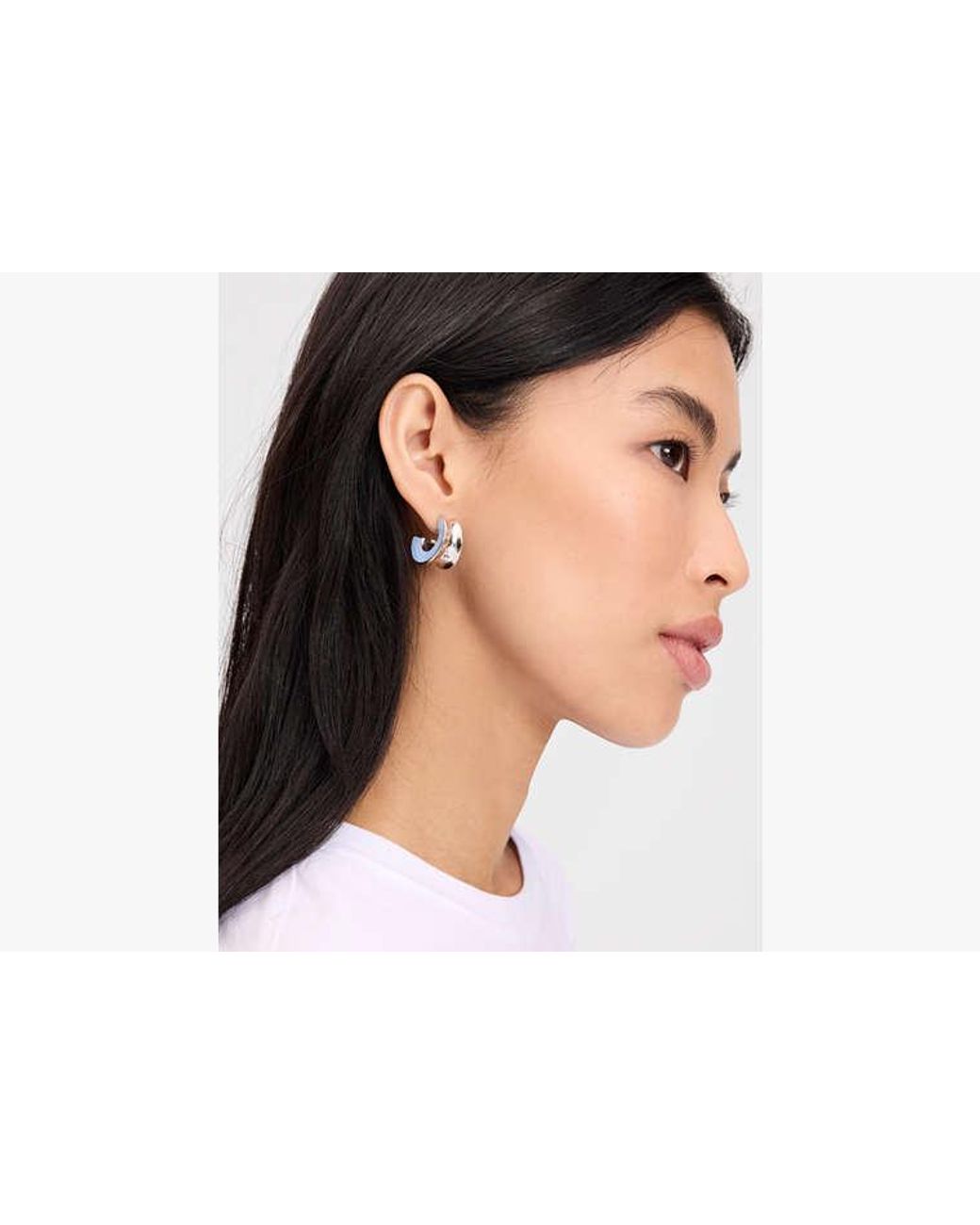 Kate Spade White Kate Spade Bold Small Hoop Earring