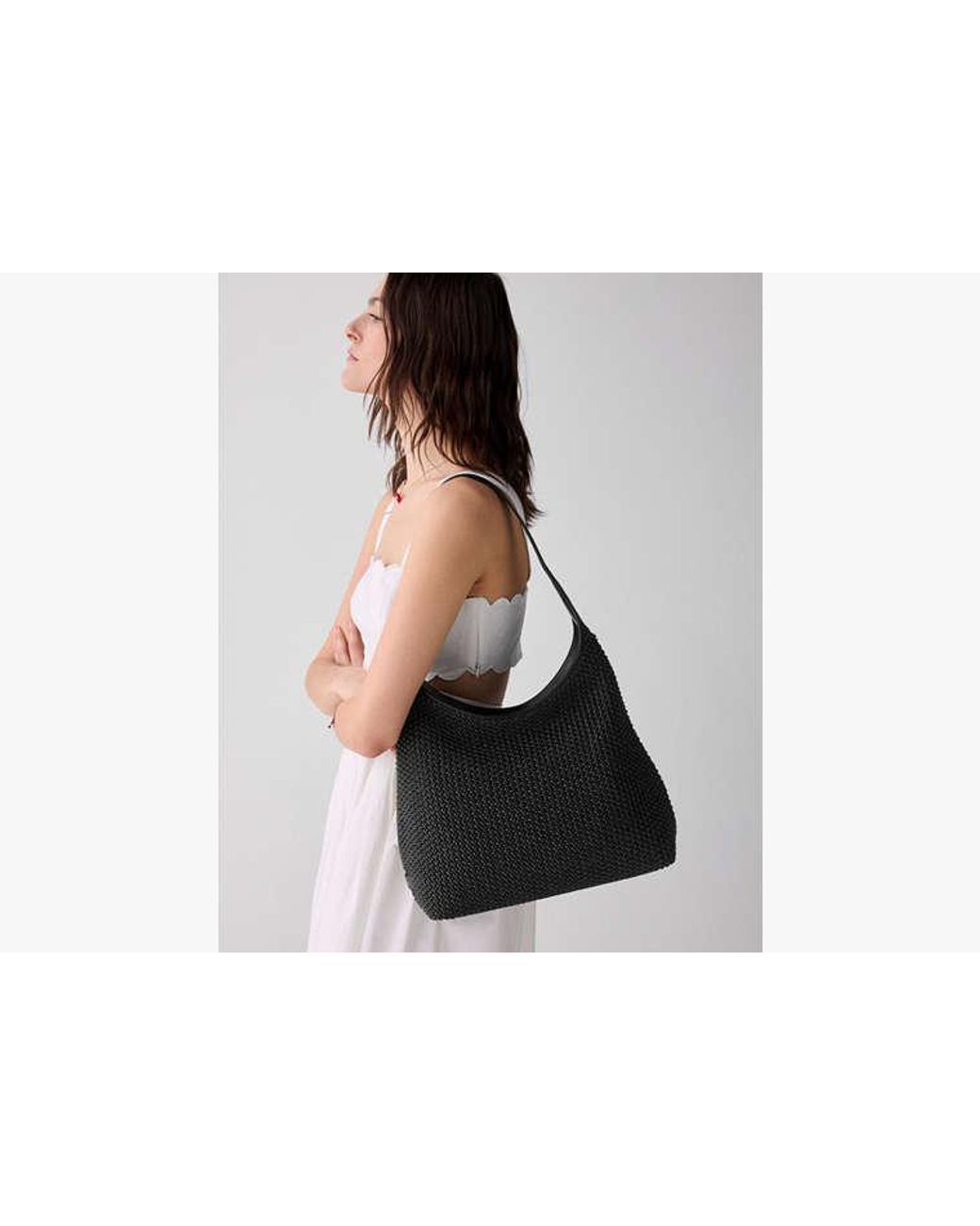 Kate Spade Black Kate Spade 454 Straw Large Shoulder Bag