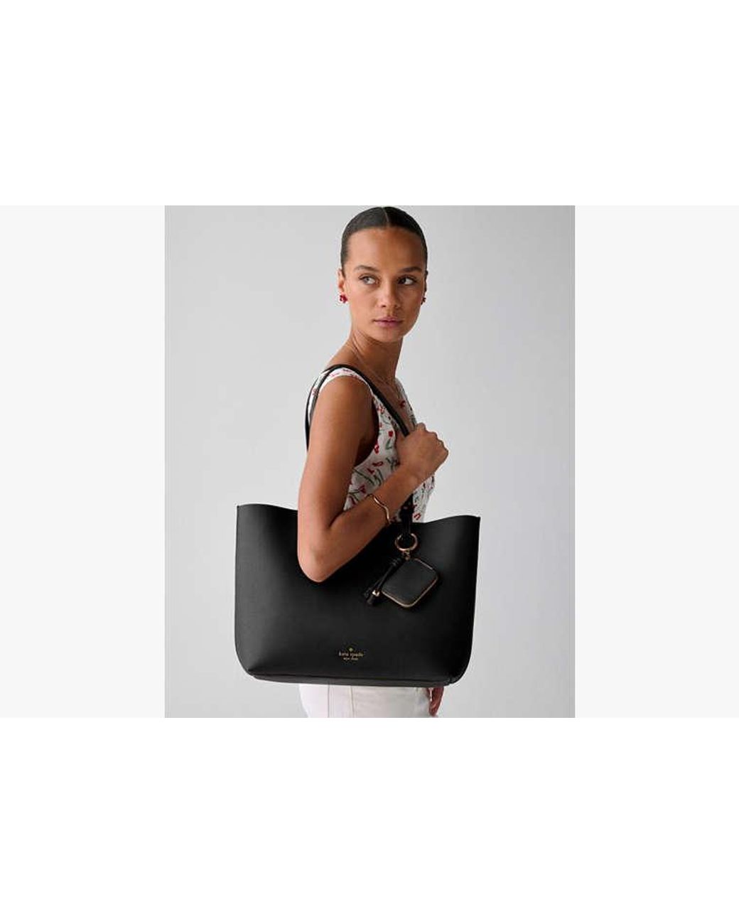 Kate Spade Black Kate Spade Tessa Tote Bag With Charm