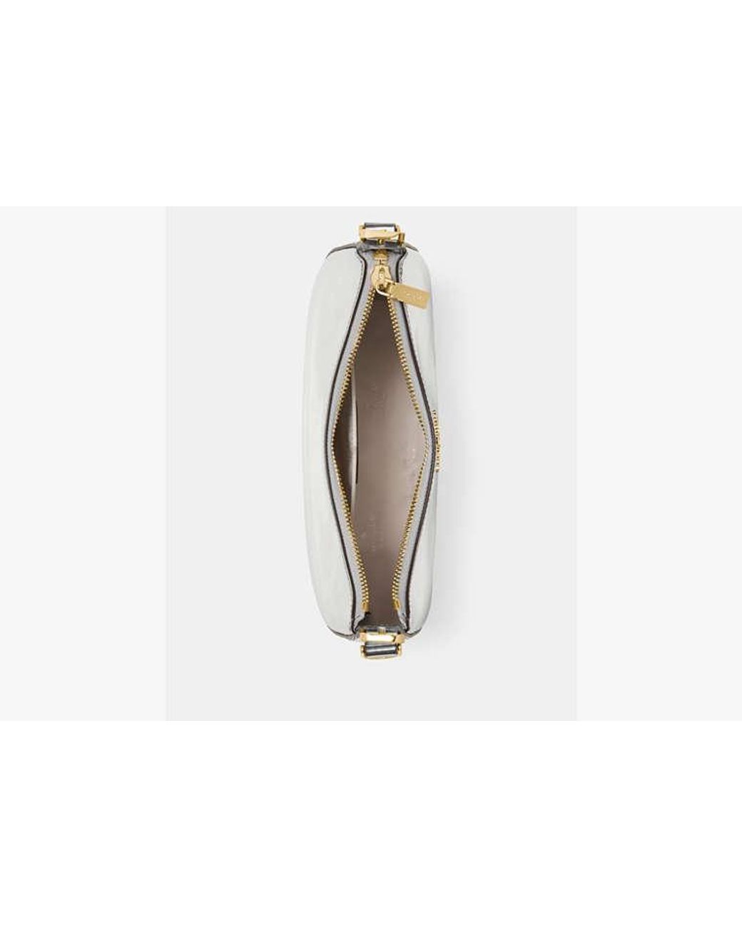 Kate Spade White Nova Mirror Metallic Small Crescent Shoulder Bag