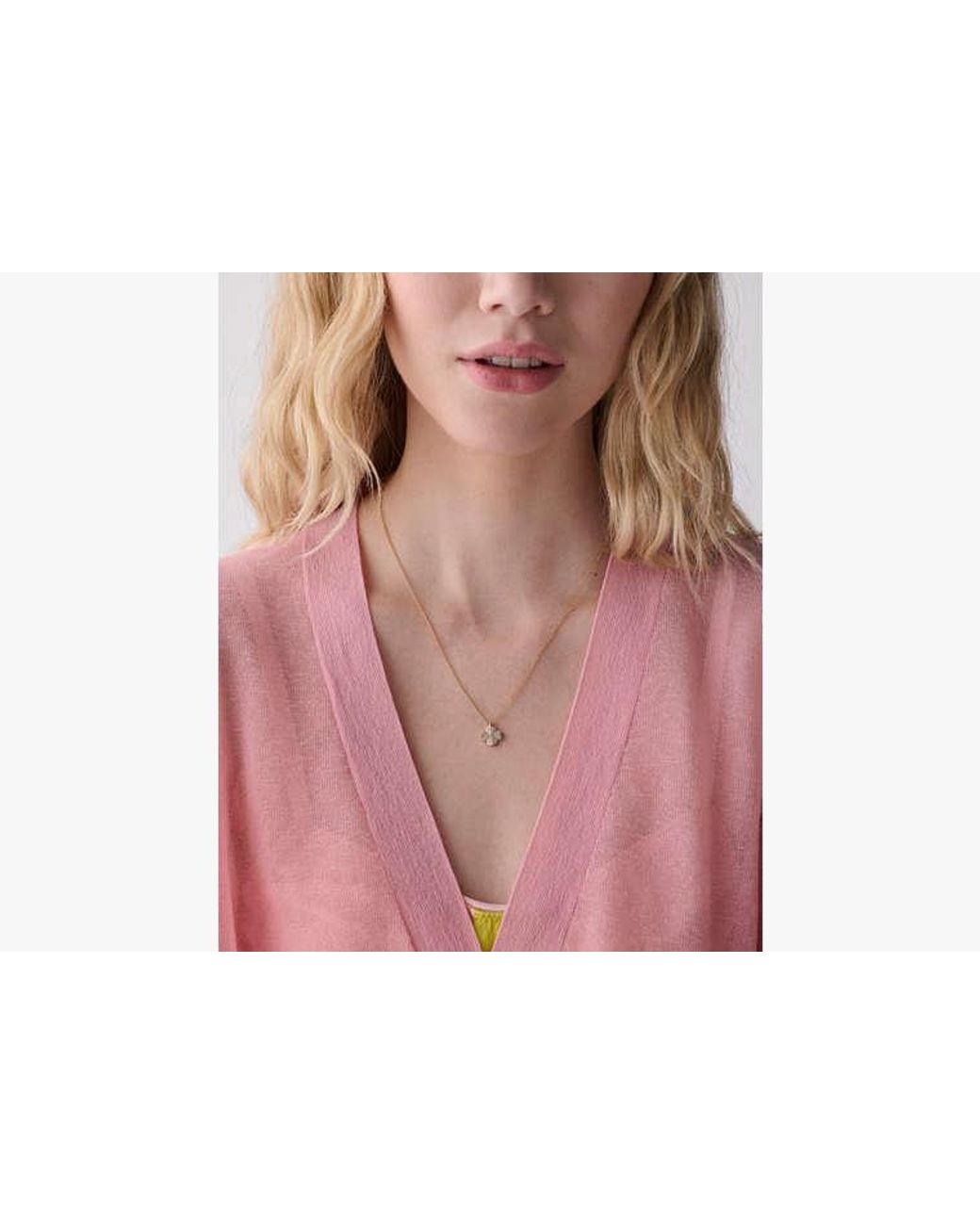 Kate Spade White Flower Pave Mini Pendant