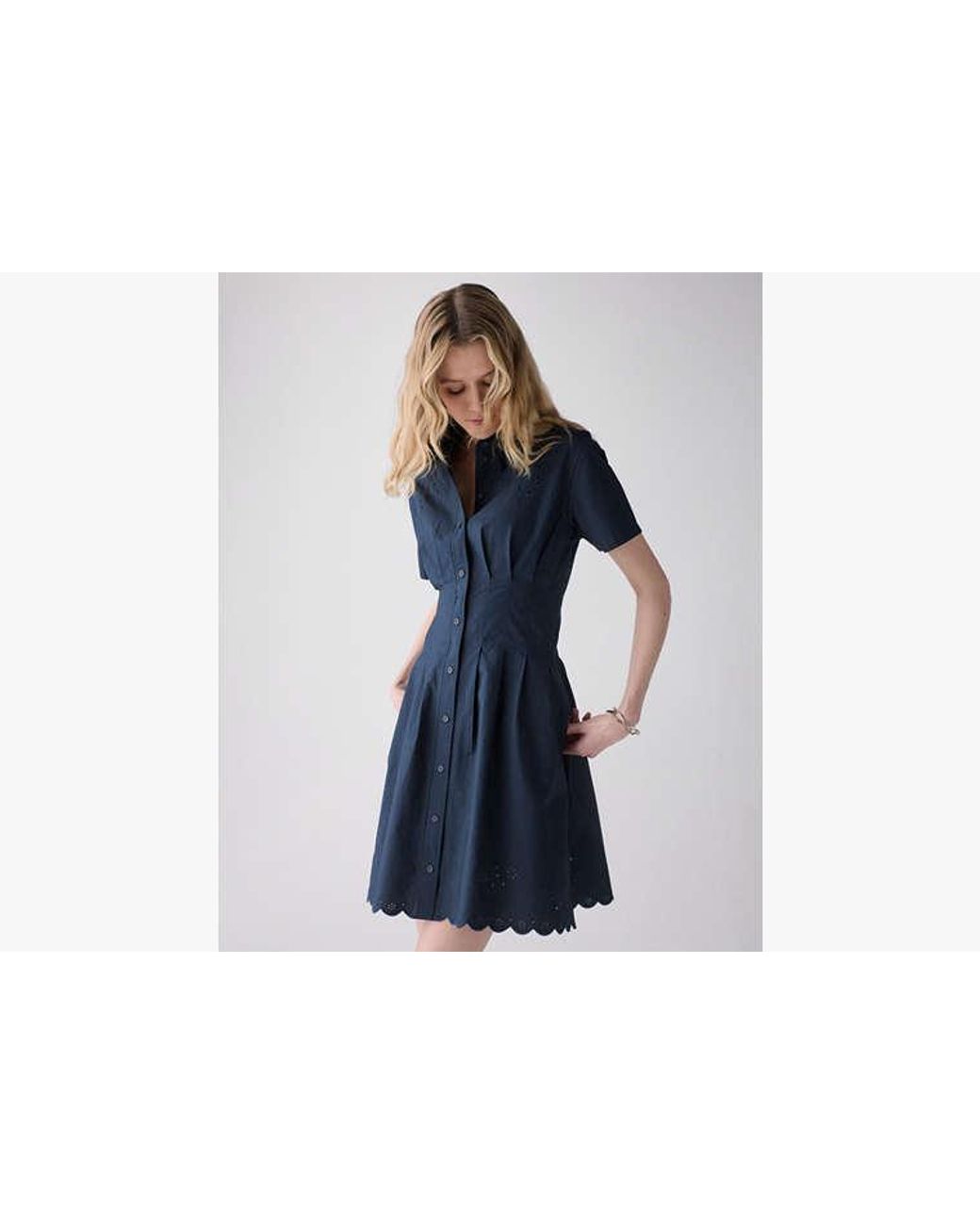 Kate Spade Blue Kate Spade Broderie Anglaise Mini Shirtdress