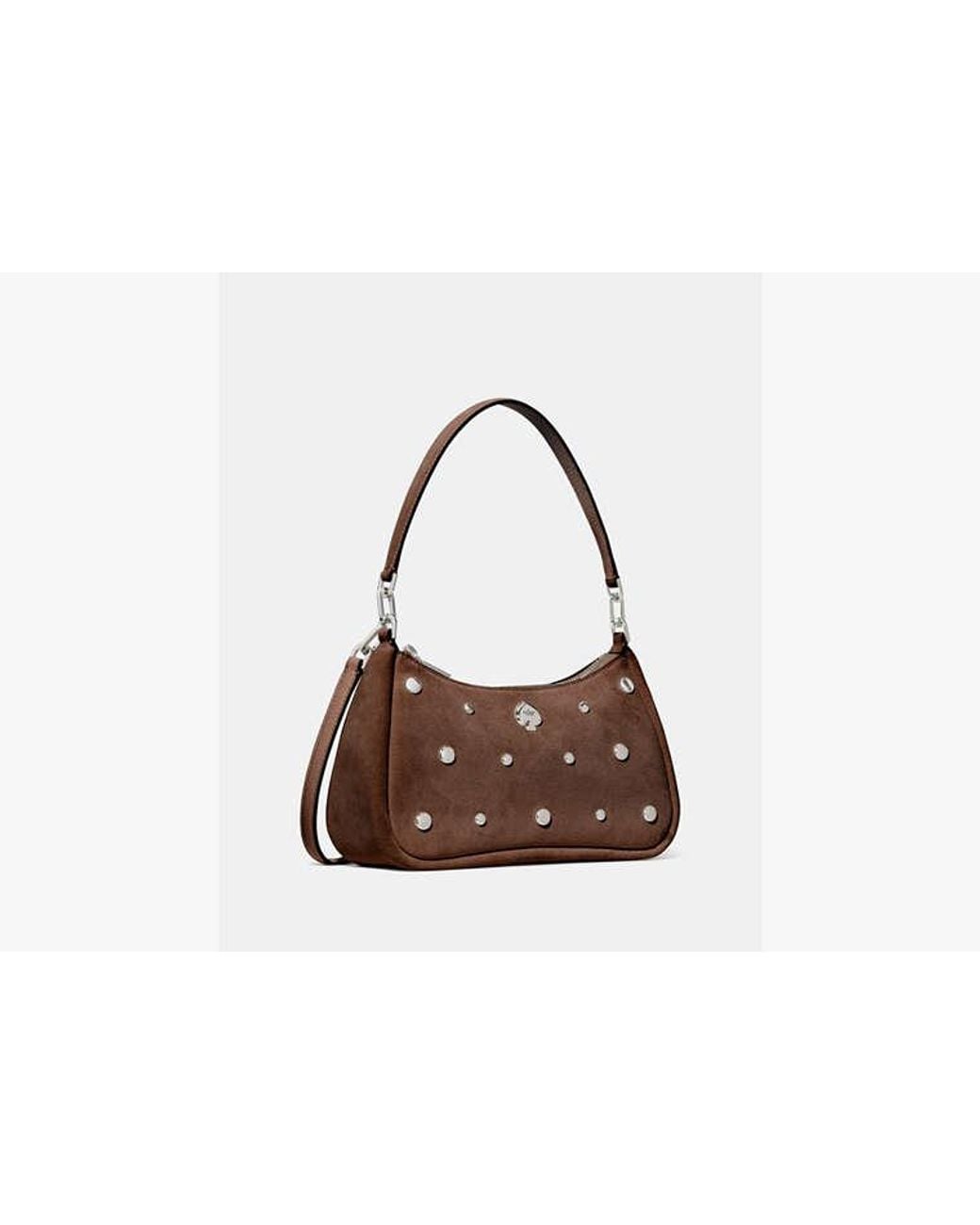 Kate Spade Brown Kate Spade Kayla Suede Studs Small Convertible Shoulder Bag