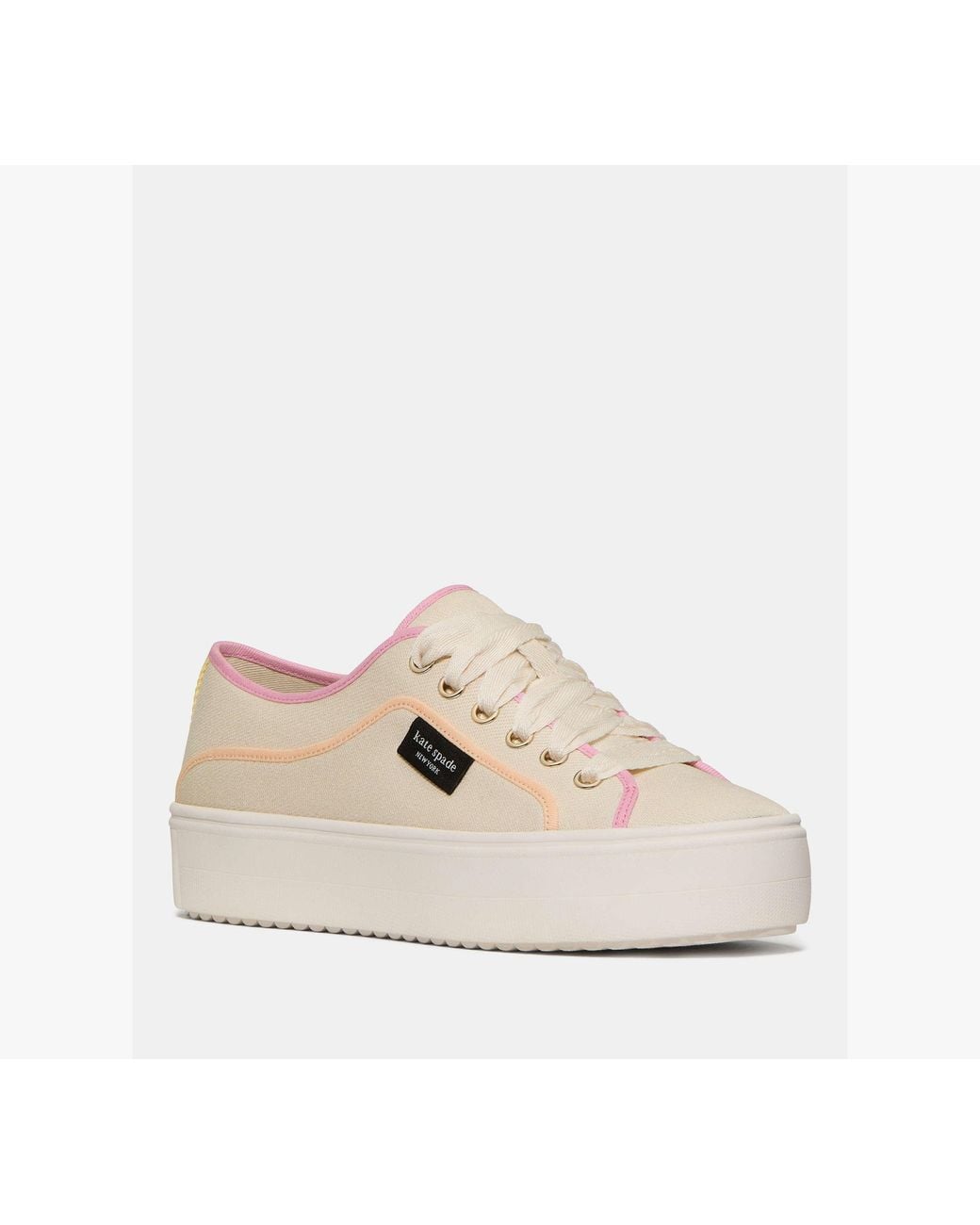 Kate Spade Outlet White Sam Icon Platform Sneaker