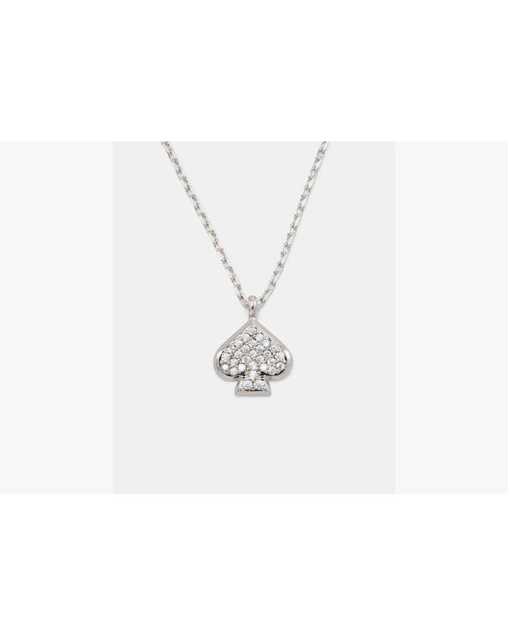 Kate Spade White Kate Spade Everyday Spade Pave Mini Pendant Necklace