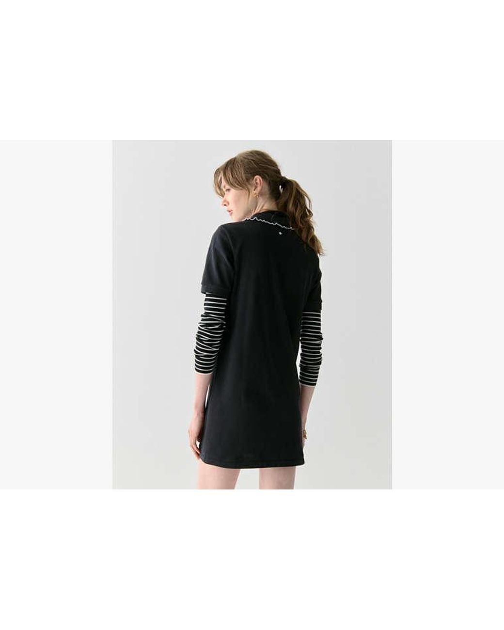 Kate Spade Black Ruffle Logo Polo Dress