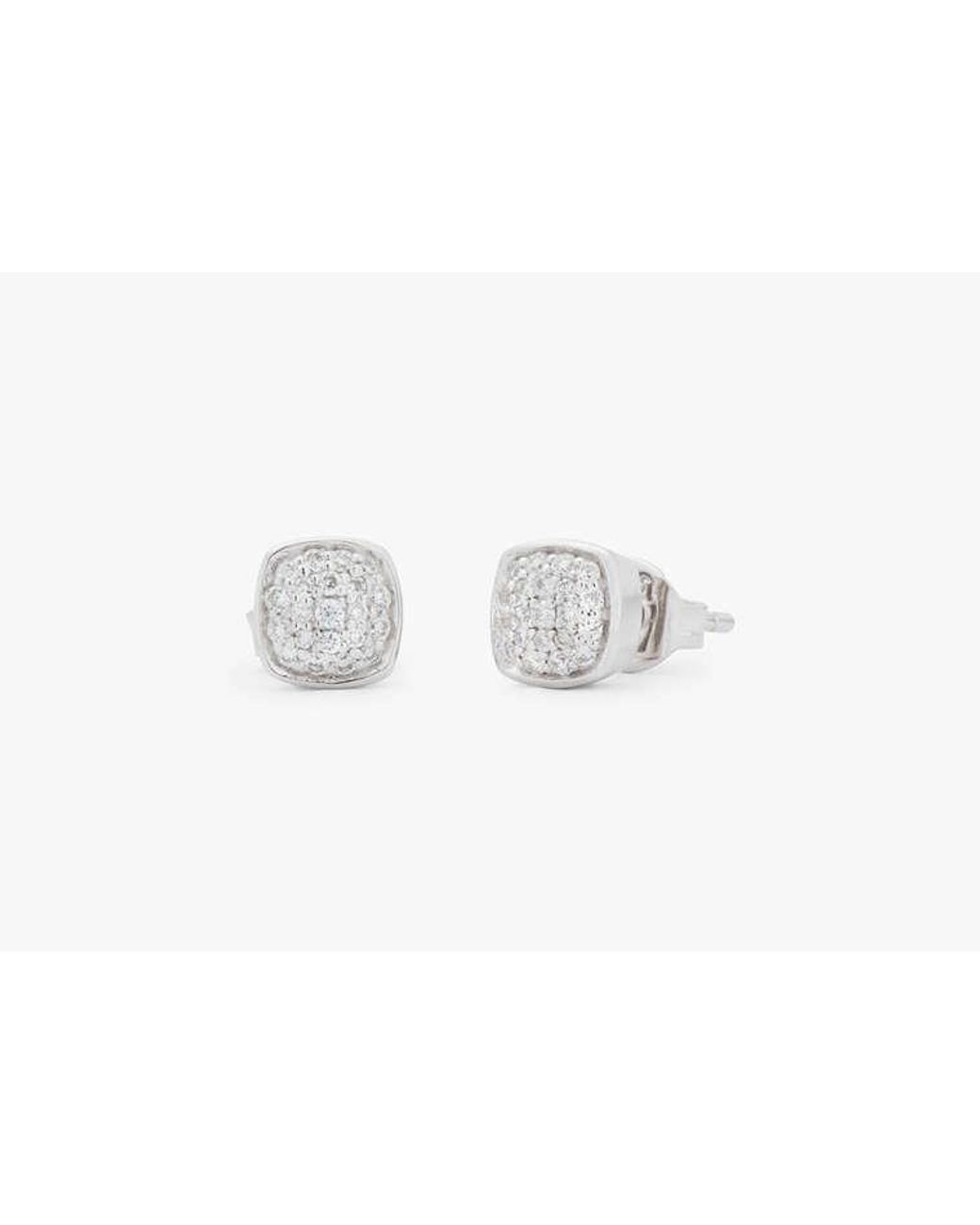 Kate Spade White Fine Time To Shine Pavé Diamond Studs