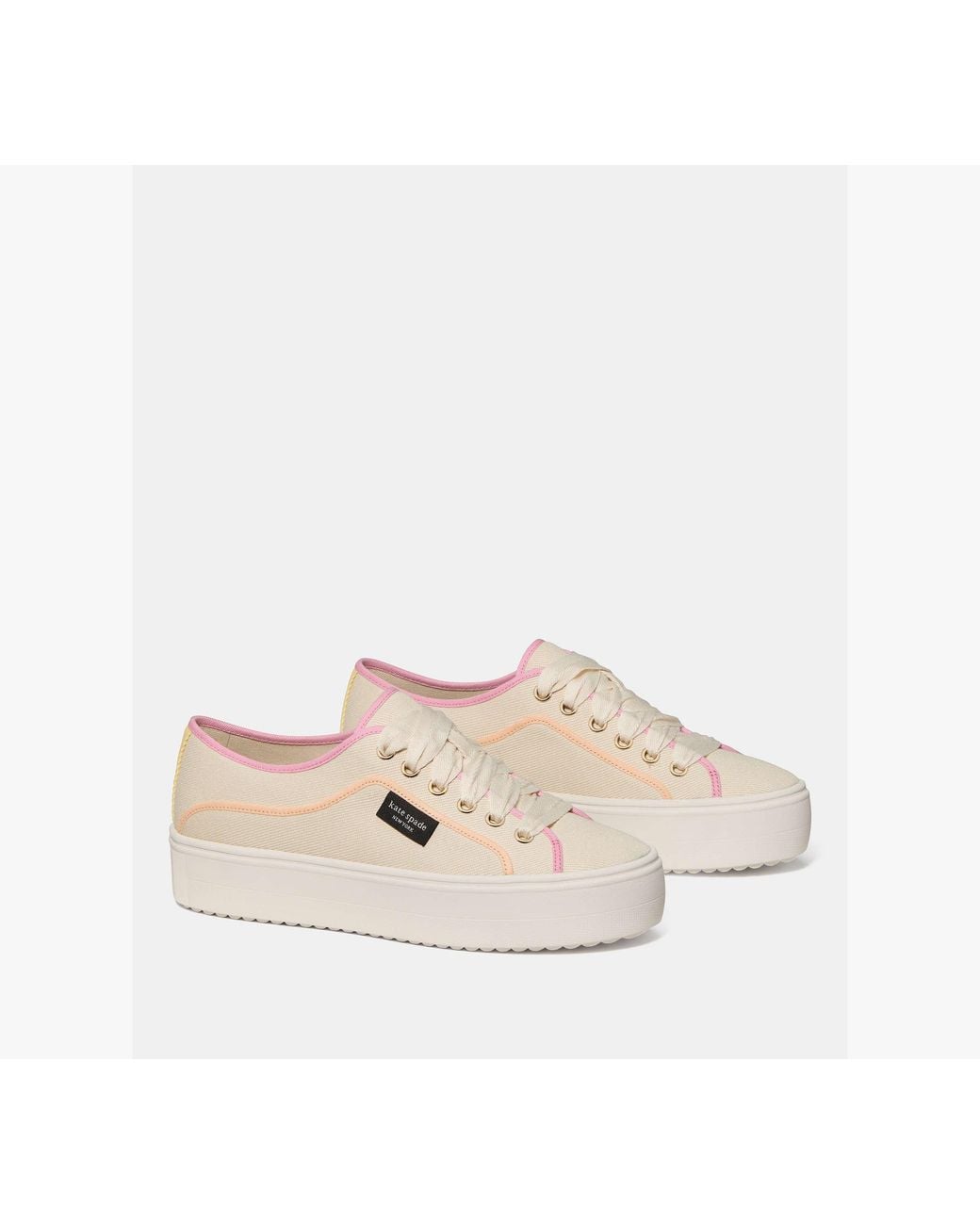 Kate Spade Outlet White Sam Icon Platform Sneaker
