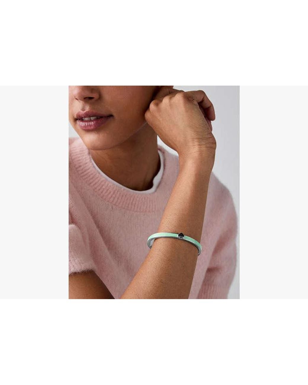 Kate Spade White Kate Spade Everyday Spade Thin Enamel Bangle