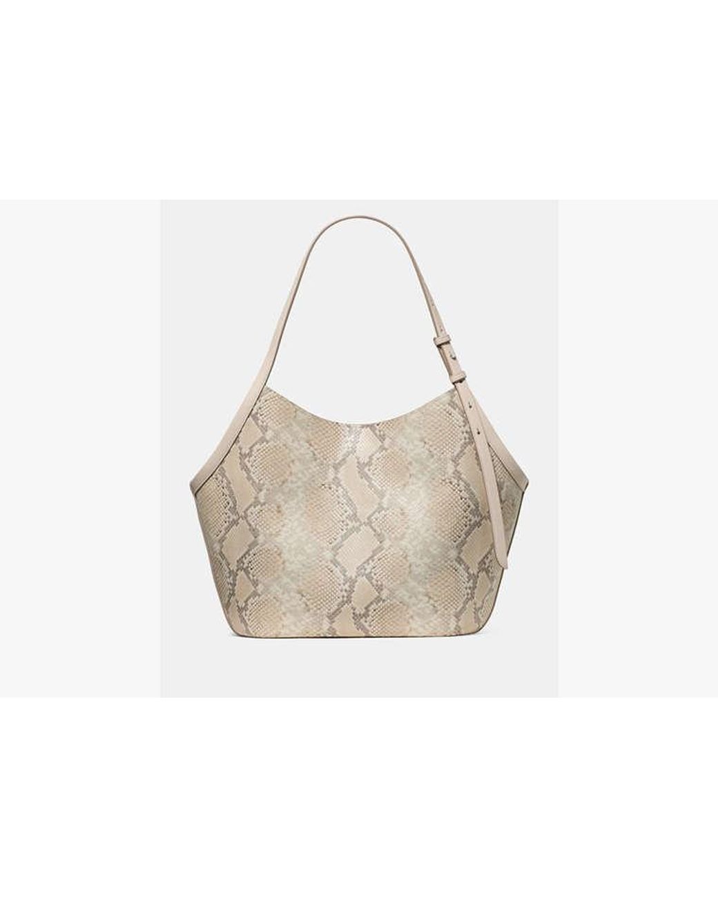 Kate Spade Natural Deco Snake Embossed Tulip Tote Bag
