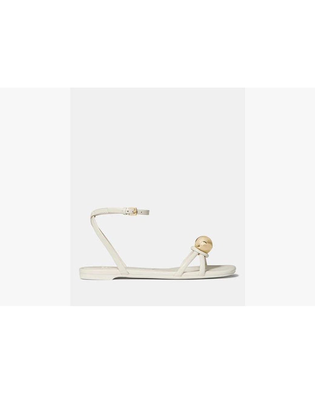 Kate Spade White Harmony Smooth Leather Flat Sandal