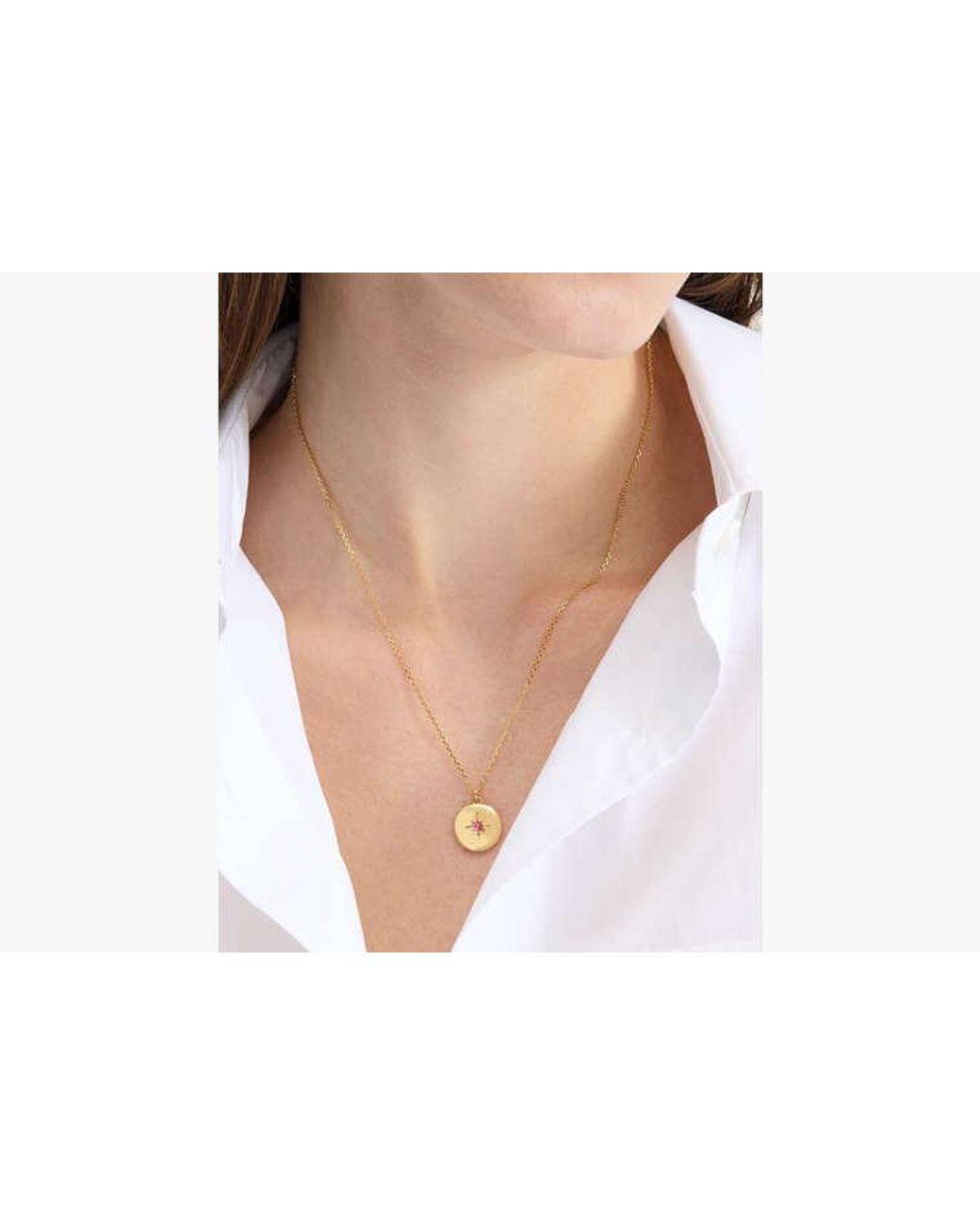 Kate Spade White Kate Spade The Color Spark Collection Peace Medallion Necklace