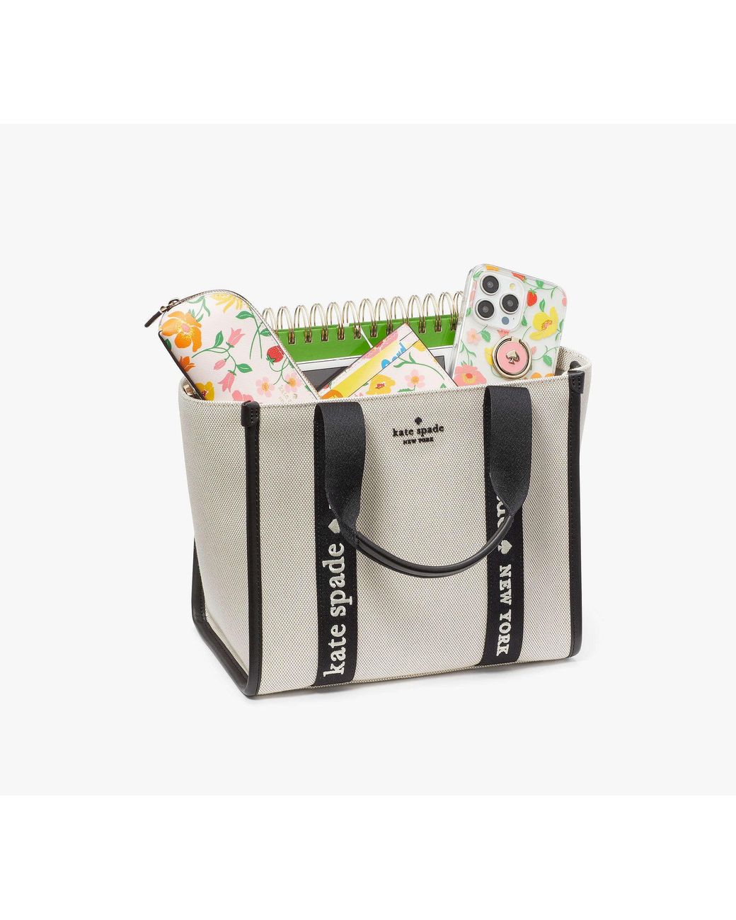 Kate Spade Outlet Kip Canvas Small Tote in Black | Lyst