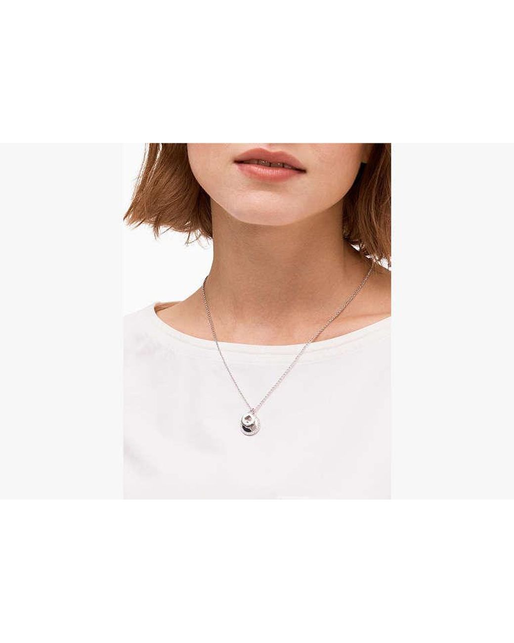 Kate Spade White Spot The Spade Pave Charm Pendant