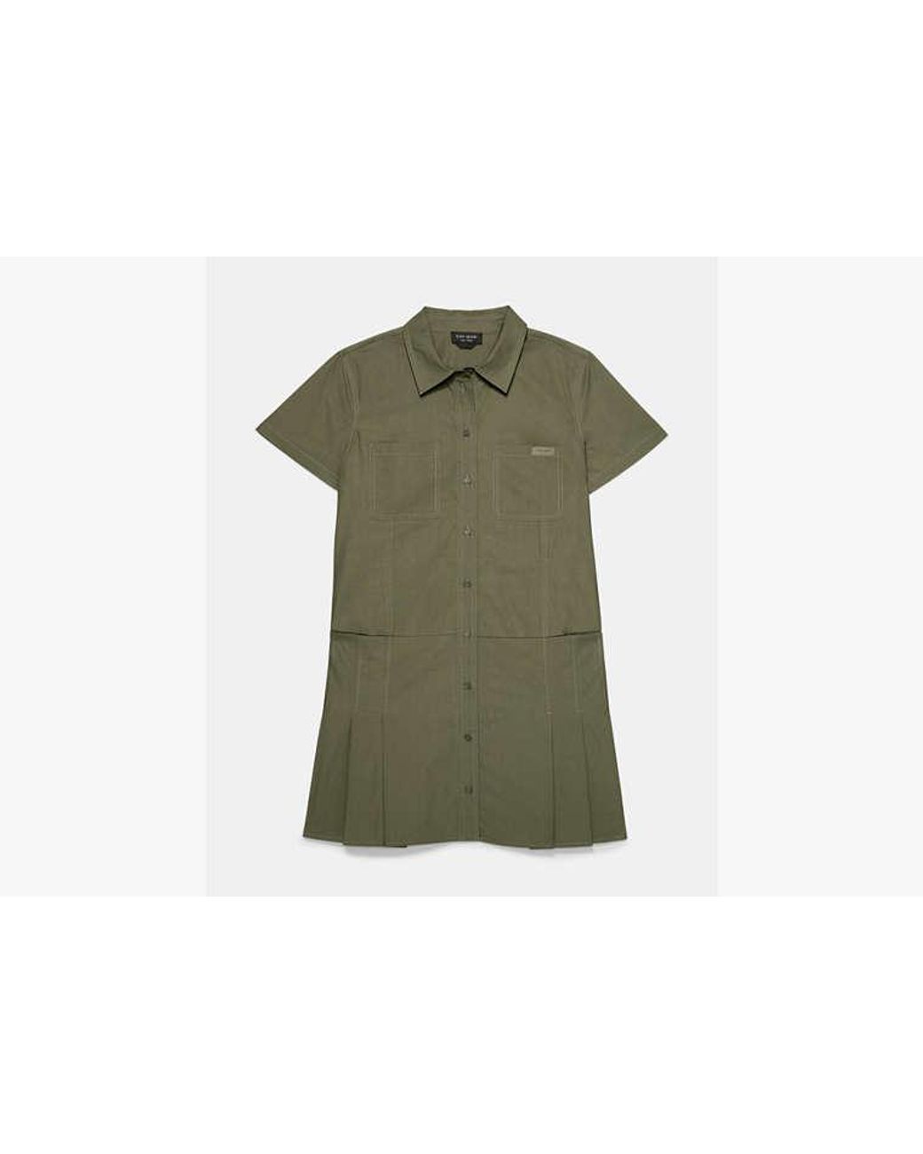 Kate Spade Green Kate Spade Pleated Utility Shirtdress