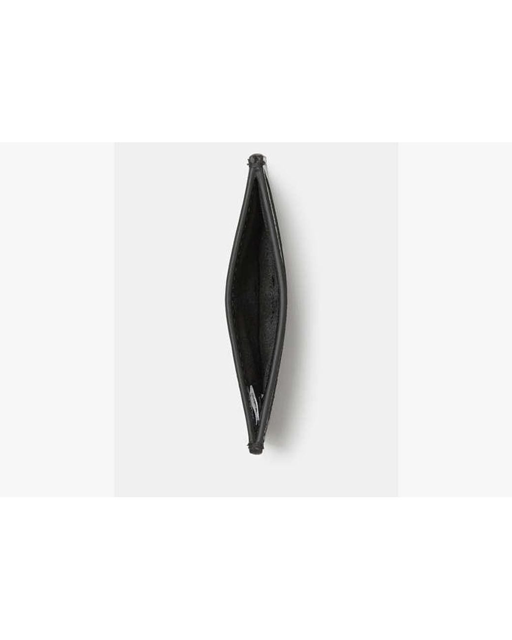 Kate Spade Outlet Black Kate Spade Bridget Crinkle Patent Small Slim Card Holder