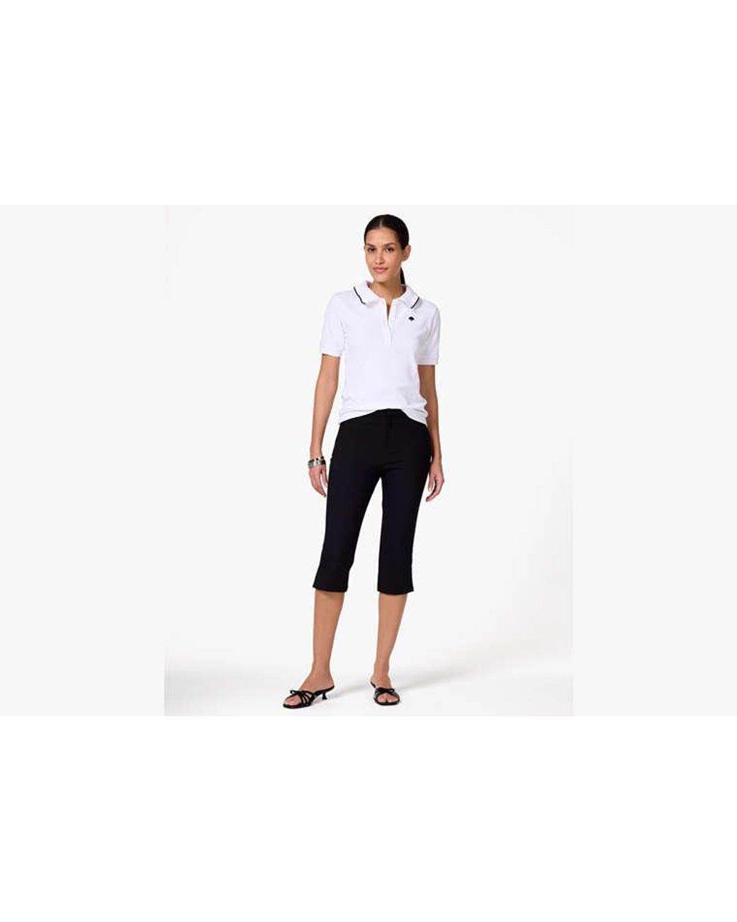 Kate Spade White Ruffle Logo Polo Shirt