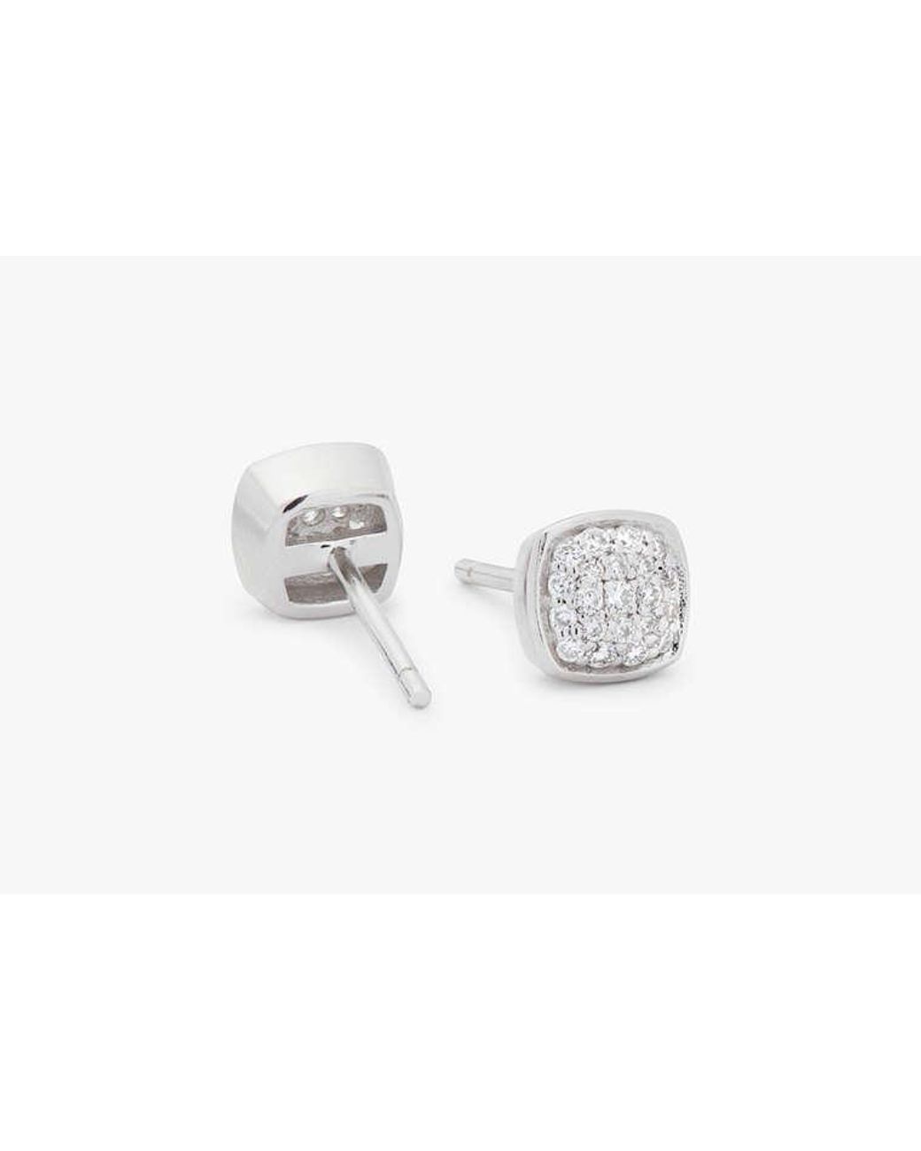 Kate Spade White Fine Time To Shine Pavé Diamond Studs
