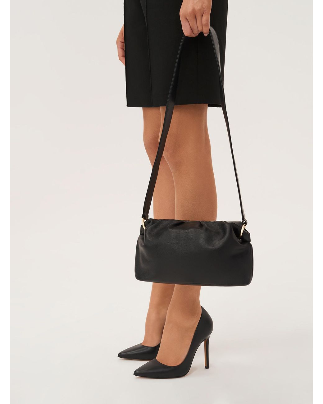 Kazar White Zeitlose Ballerinas Aus Schwarzem Genarbtem Leder