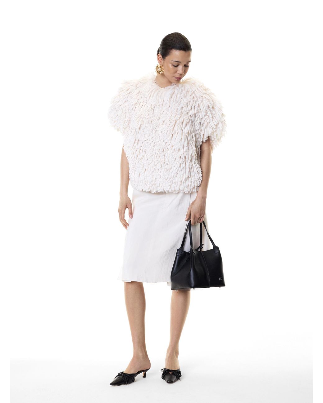 Kazar White Schwarze Pantoletten Mit Absätzen Und Schleife An Der Vorderseite