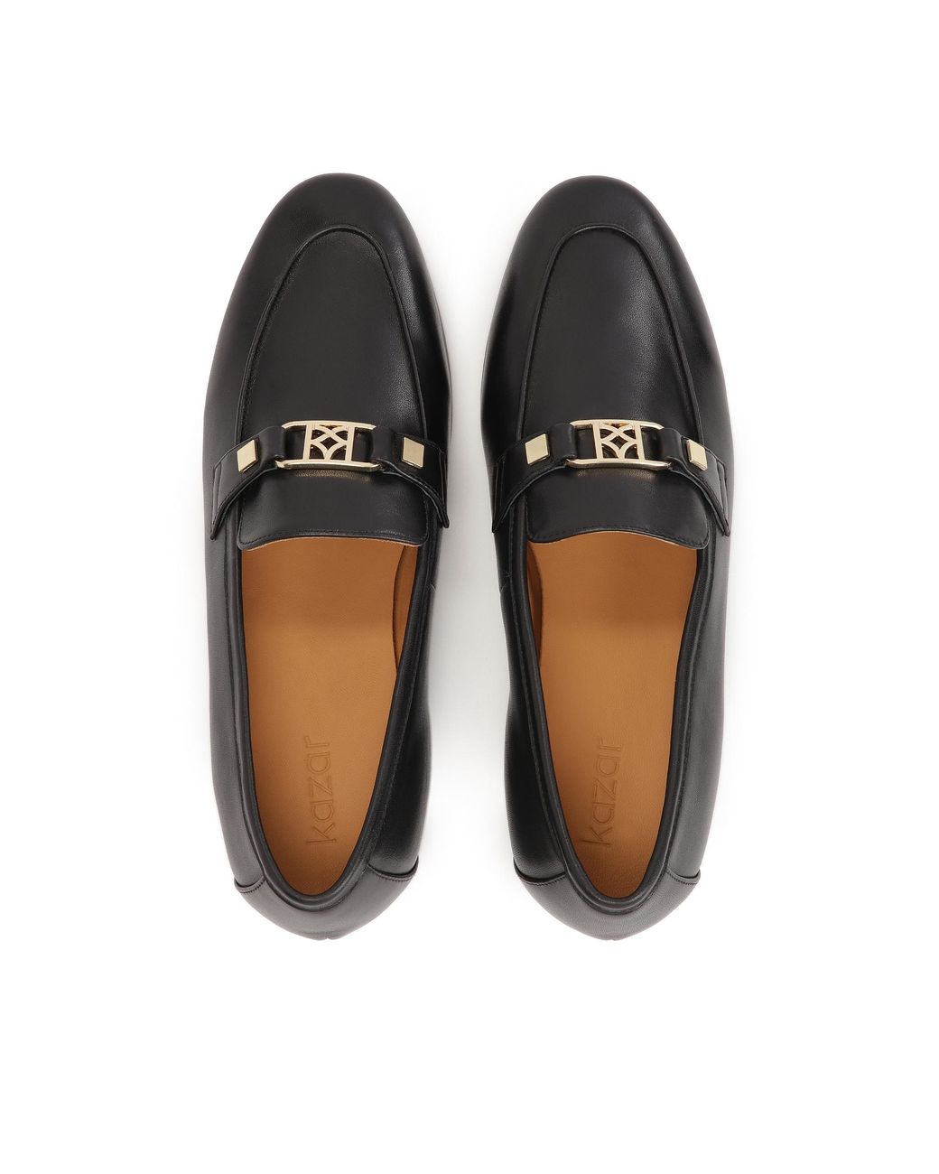 Kazar Black Slipper Aus Leder Mit Monogramm