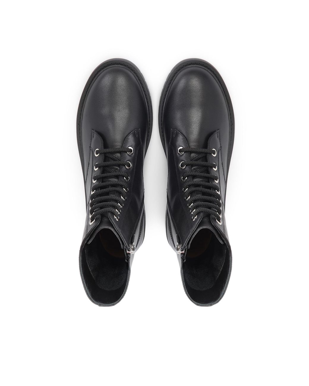 Kazar Black Warme Schwarze Flache Stiefelette Für Damen Mit Reißverschluss Und Schnürung