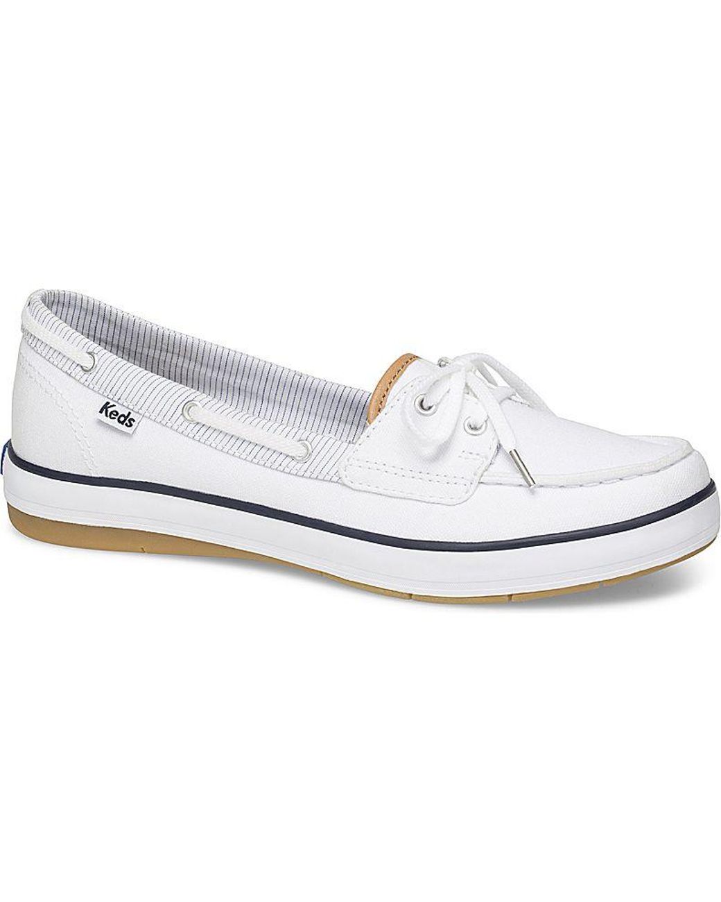 Keds Canvas Charter Boat Shoe in White | Lyst