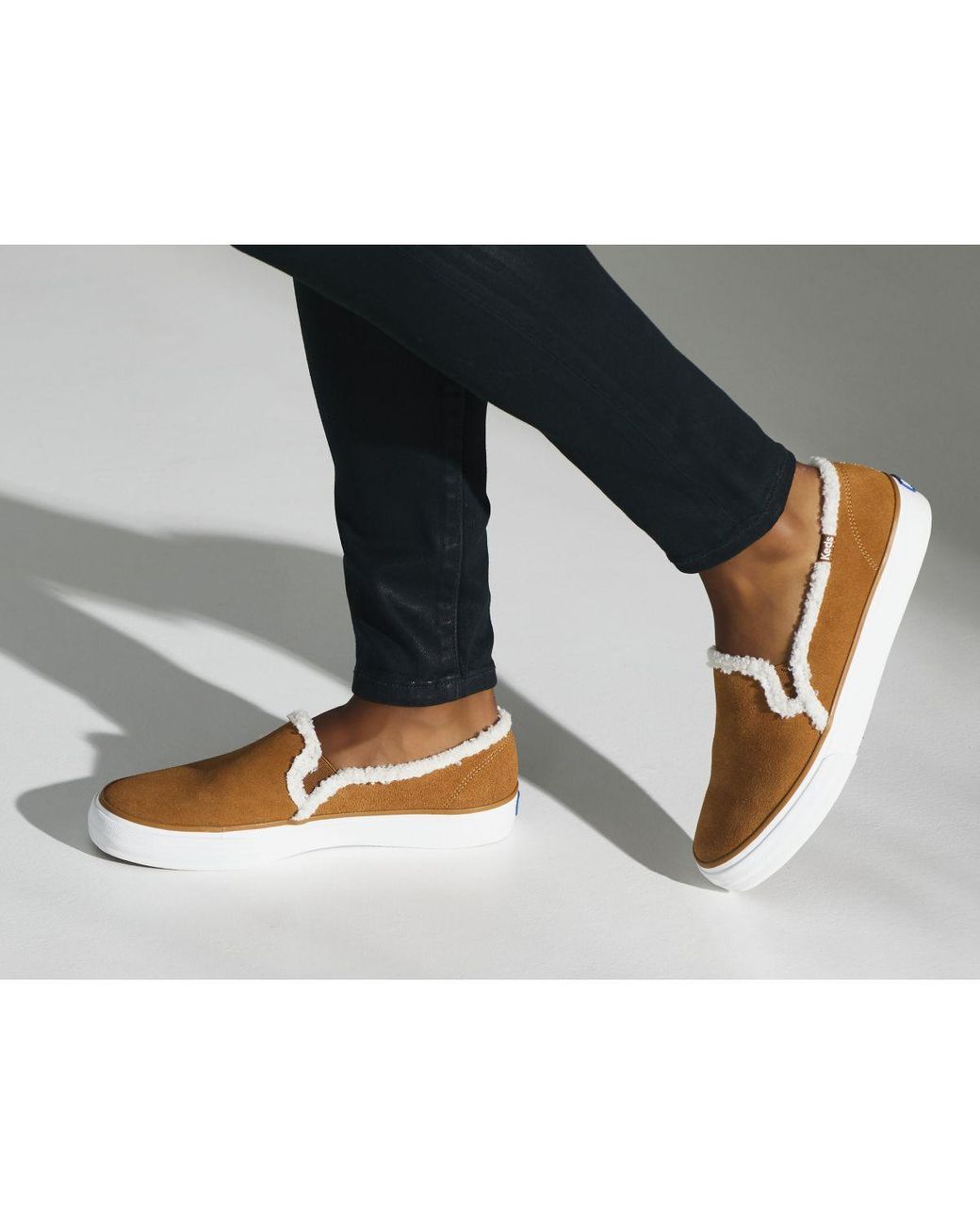 keds double decker suede faux shearling