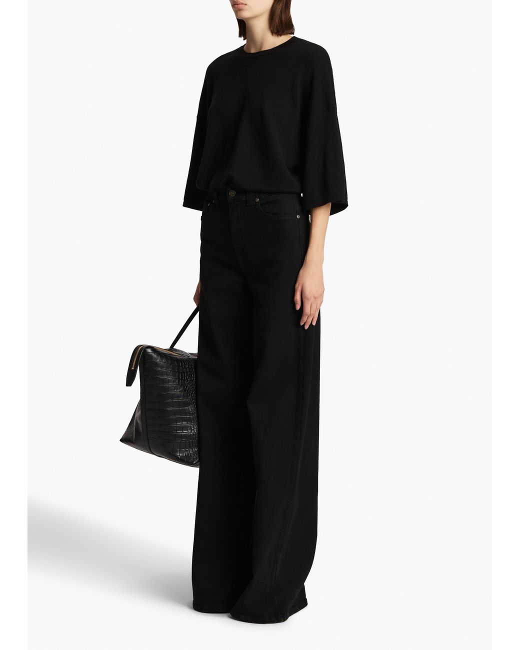 Khaite Black Dane Stretch Jean