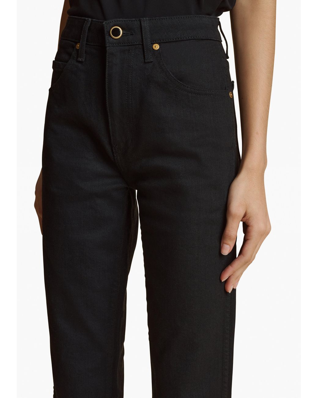 Khaite Black Vivian Stretch Jean