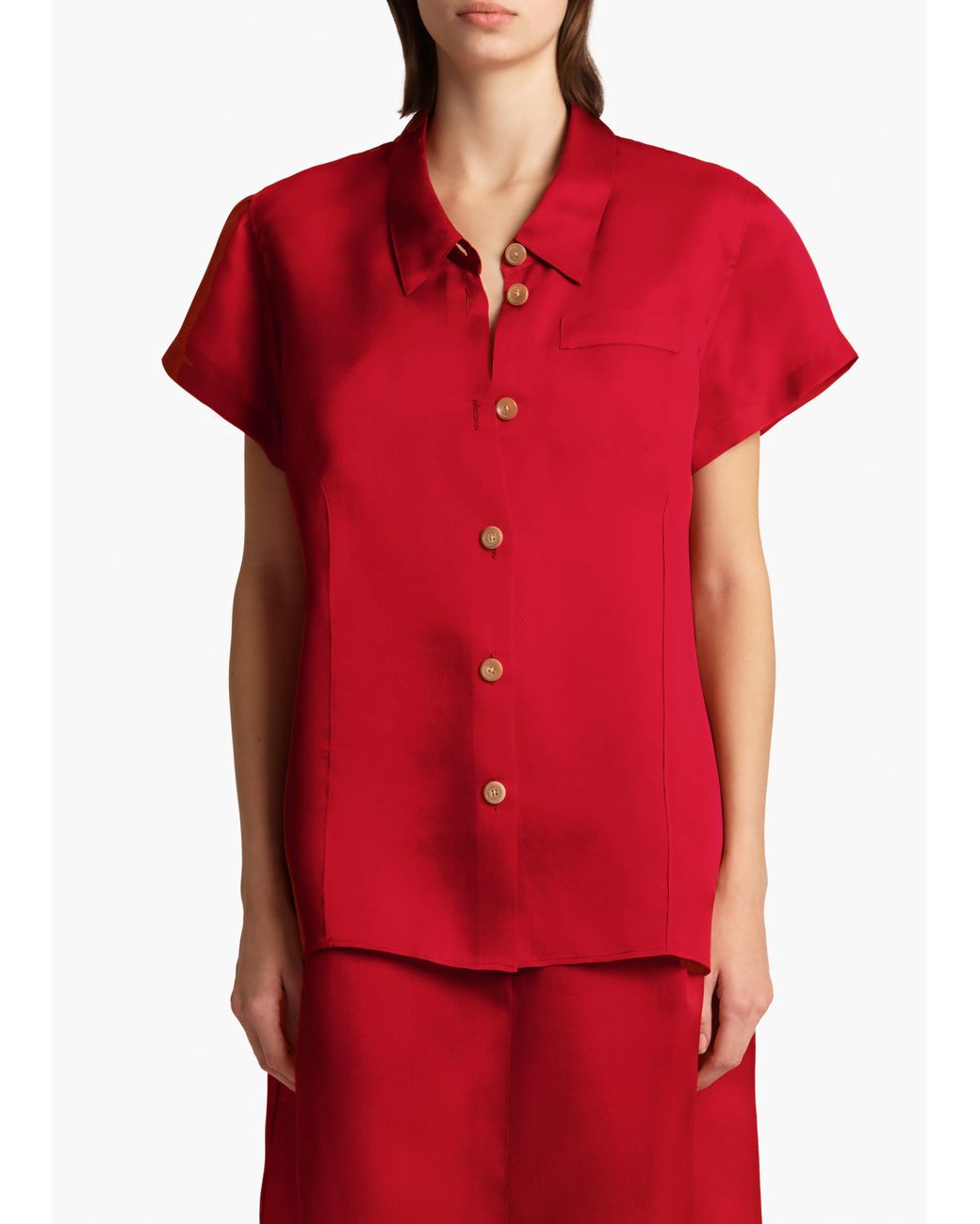 Khaite Red Keefe Top