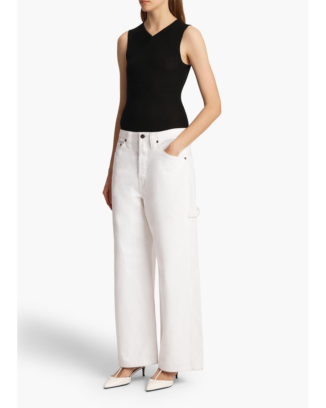 Khaite White Sowen Jean