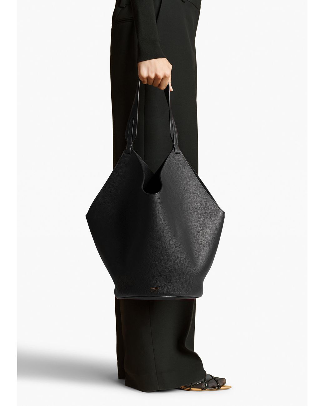 Khaite Black Medium Lotus Tote