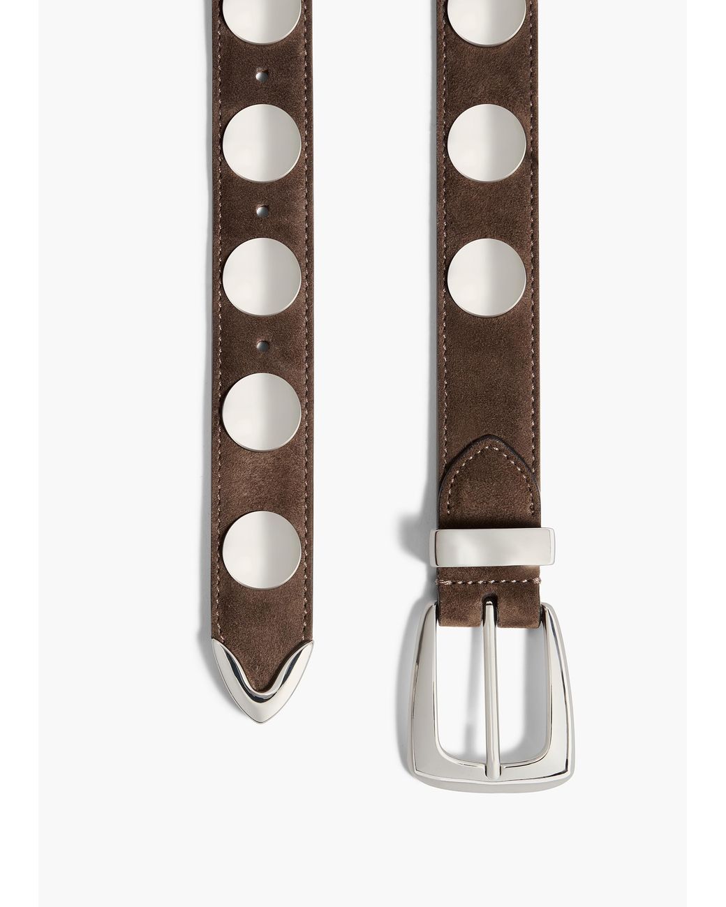 Khaite Brown Benny Belt With Studs