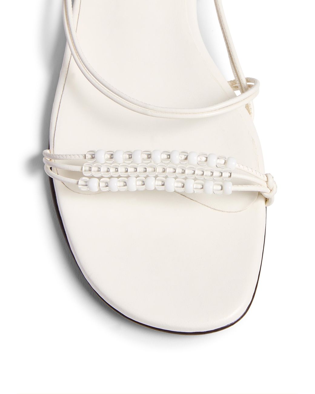 Khaite White Loop Flat Sandal With Beads